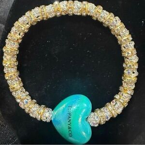 Tiffany & Co. Gold and Silver Bracelet with Turquoise Heart
